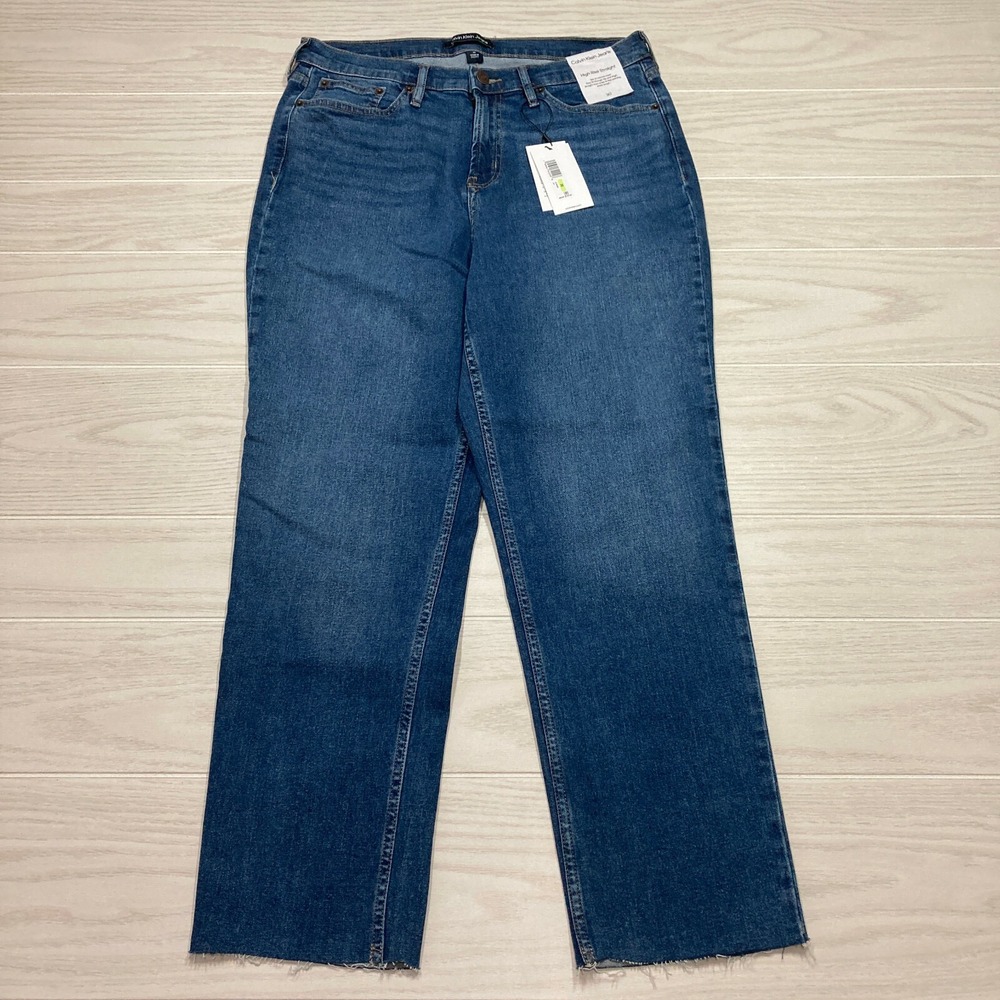 Calvin Klein Women's Jeans Size 30 31x27 High Rise Ankle Straight Mom Denim